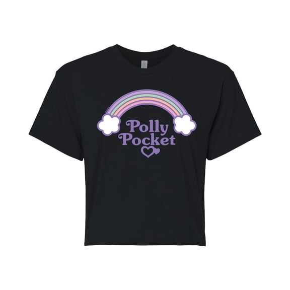 Polly Pocket - Polly Pocket Rainbow Logo - Junior's - Women's Cropped T-shirt