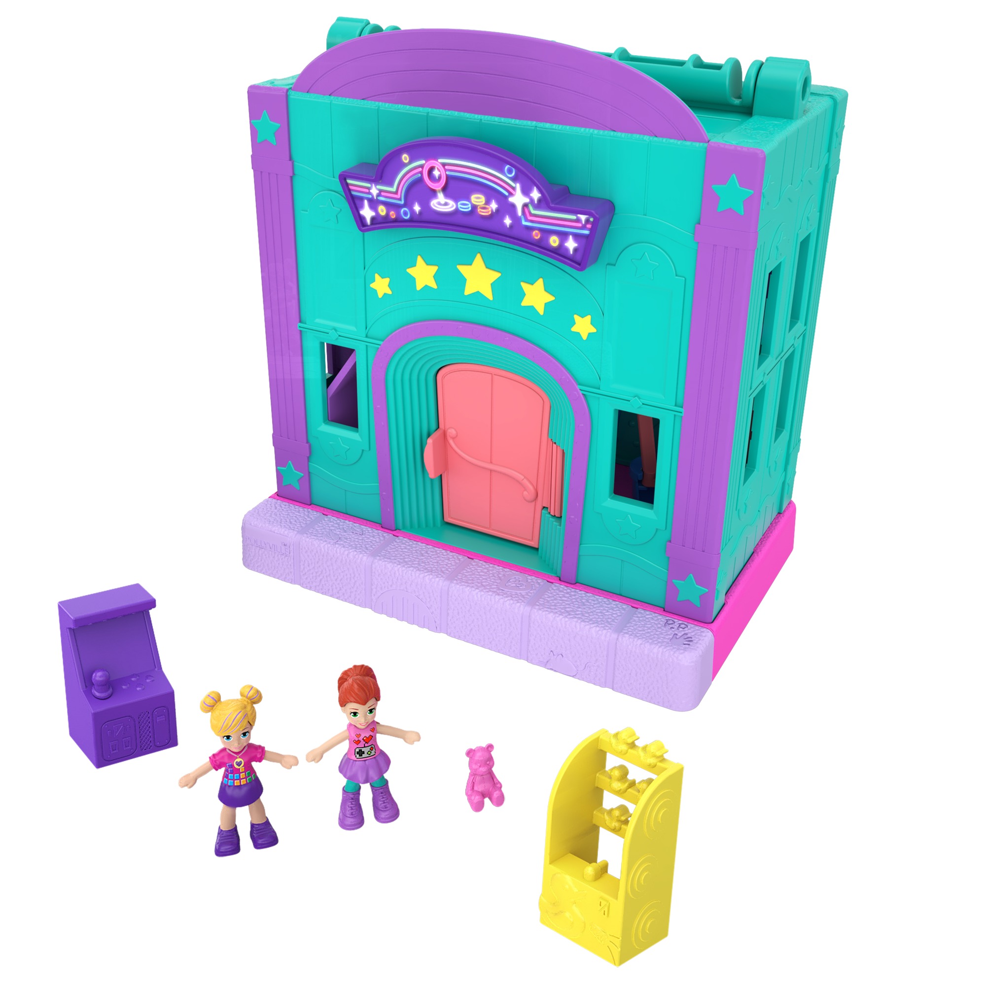 Polly Pocket Pollyville Arcade Playset With Micro Polly & Lila Dolls - image 1 of 7