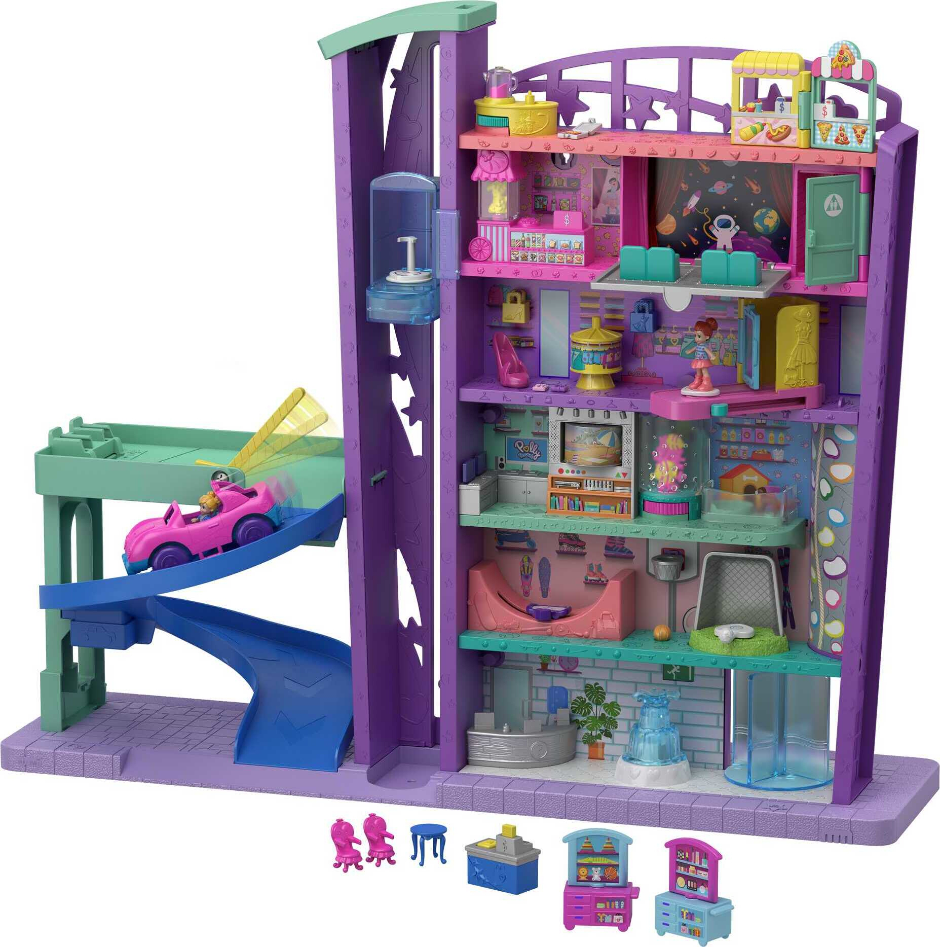 Polly Pocket Pollyville Mega Mall Playset With Themed Accessories - image 1 of 7