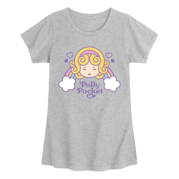 Polly Pocket - Rainbow Hearts - Youth Girls Fitted Short Sleeve T-Shirt