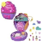 Polly Pocket Something Sweet Cupcake Compact Playset with 2 Micro Dolls & Accessories, Travel Toys