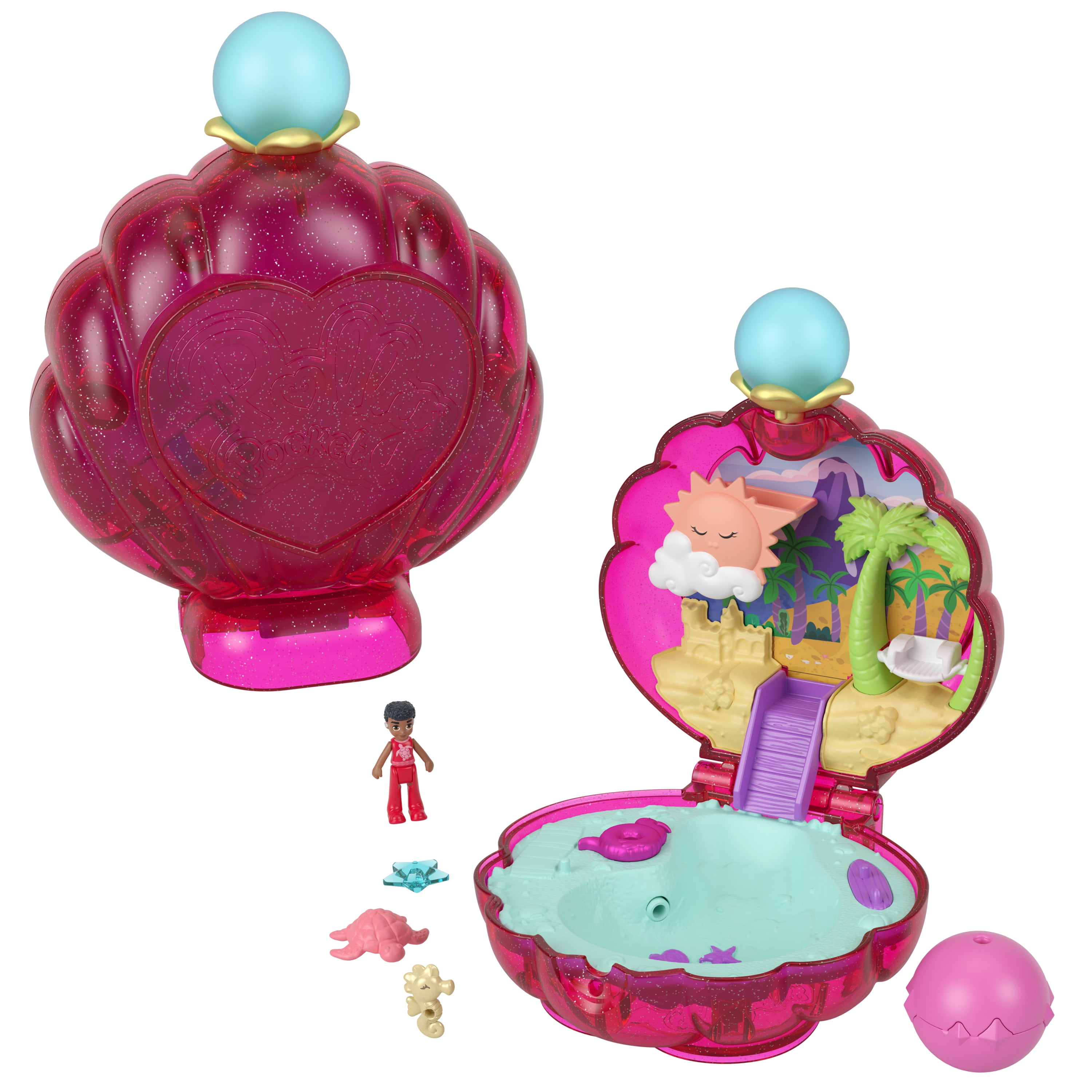 Polly Pocket Sparkle Cove Adventure Beach Compact Playset with
