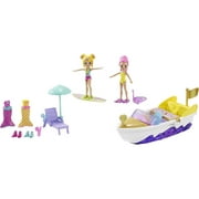 Polly Pocket Splashin’ Fun Mermaid Pack, Water Tank, Submarine, Boat, Two 3-inch Dolls, 4 & up