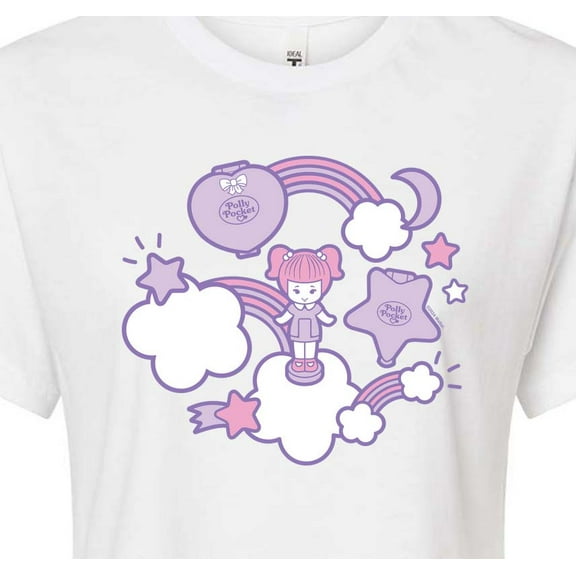 Polly Pocket - Sticker Collage - Junior's - Women's Cropped T-shirt