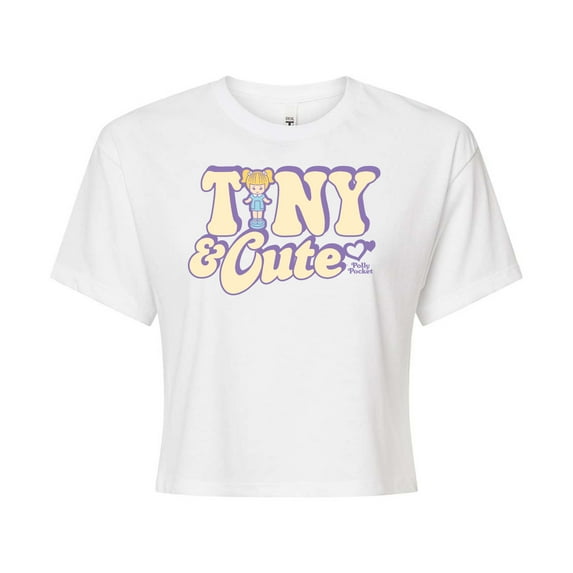 Polly Pocket - Tiny And Cute - Juniors Cropped Cotton Blend T-Shirt