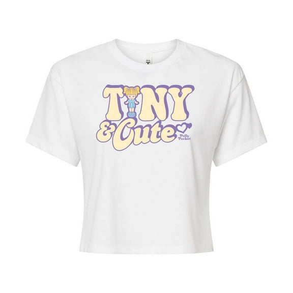 Polly Pocket - Tiny And Cute - Juniors Cropped Cotton Blend T-Shirt