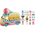 thumbnail image 1 of Polly Pocket Tiny Treats Ice Cream Playset, Vehicle Toy with 2 (3-inch) Dolls and 18+ Accessories, 1 of 6