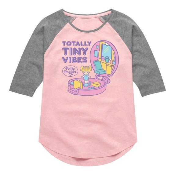 Polly Pocket - Totally Tiny Vibes - Toddler And Youth Girls Raglan Graphic T-Shirt