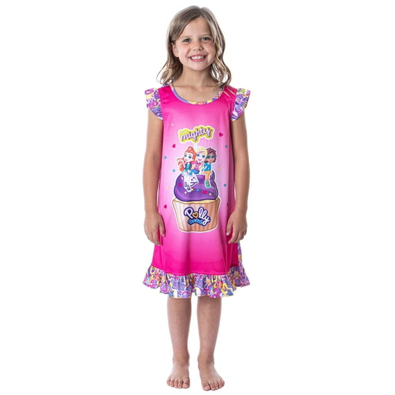 Polly Pocket Toys Girls' Tiny Is Mighty Kids Pajama Nightgown Sleep Shirt