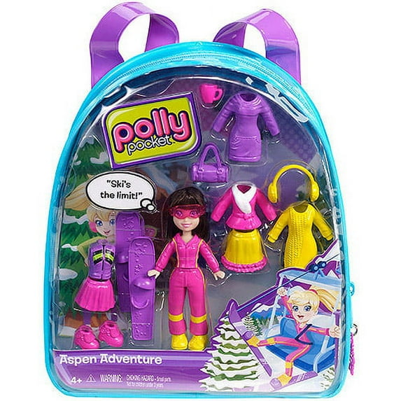 Polly Pocket Travel Ski Vacation Backpack Play Set