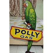 Polly gas Po Pure Porcelain Enamel Heavy Metal Sign 35 x 23 incehs Single Side