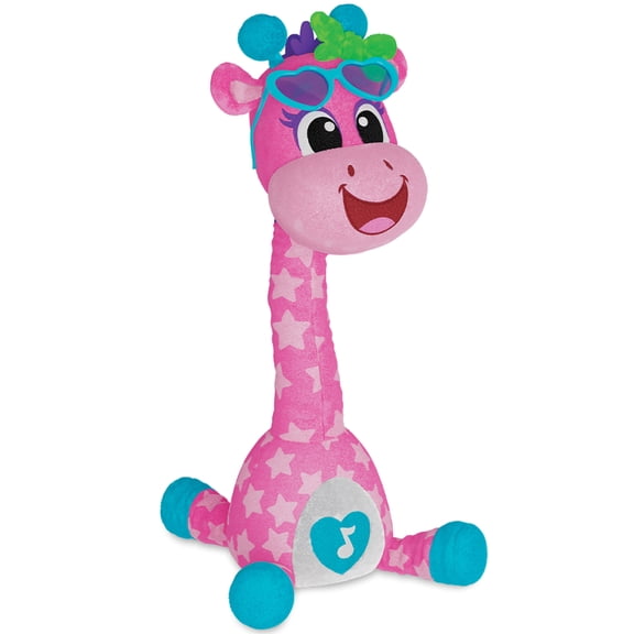 Kids Hits: Dancing Giraffe - Polly - Pink & Blue Animal Plush, Bright Light & Sounds Toy, Speaks-Sings-Dances, Heart-Shaped Glasses, Kids-Toddlers 2+