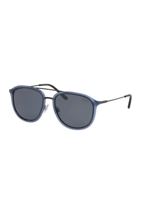 PH4146 573587 57mm Oval Sunglasses Men's Matte Transparent Blue