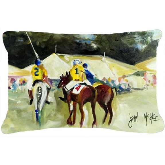 Polo At The Point Canvas Fabric Decorative Pillow
