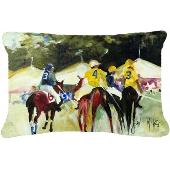 Polo At The Point Canvas Fabric Decorative Pillow