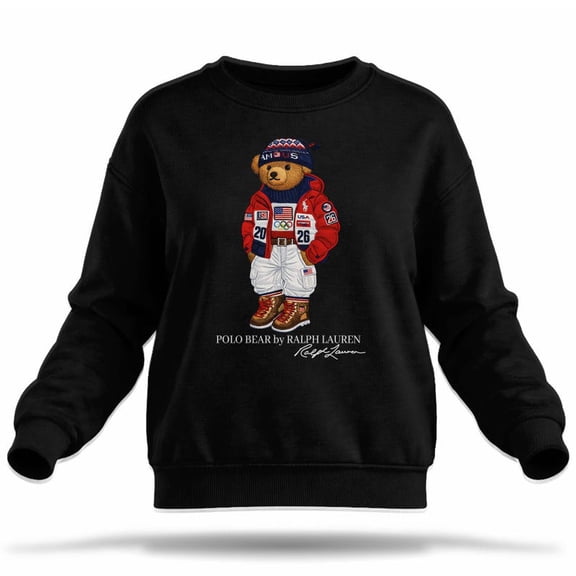 Polo Bear Crewneck Sweatshirt - Usa Olympic Team Inspired Sweatshirt - USA Olympic Winter Sweatshirt