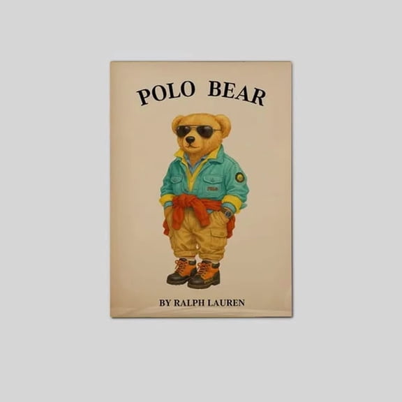 Polo Bear Print, Teddy Bear with Sunglasses, Boys Room Art Poster Size 24''x36'' Googate