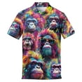 thumbnail image 1 of Polo Bigfoot Neon Hawaiian Shirts For Men Vacation Aloha Mens Polo Shirts Short Sleeve Shirts Print Funny Golf Polo Shirts for Men, 1 of 7