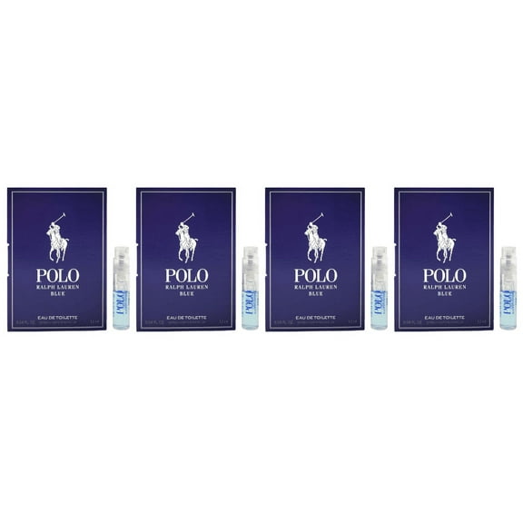 Polo Blue by Ralph Lauren for Men 0.04 oz Eau de Toilette Vial Spray - Pack of 4