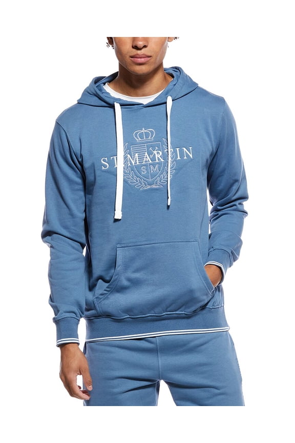 mens Felpa Con Cappuccio Hoodie, XL, Blue