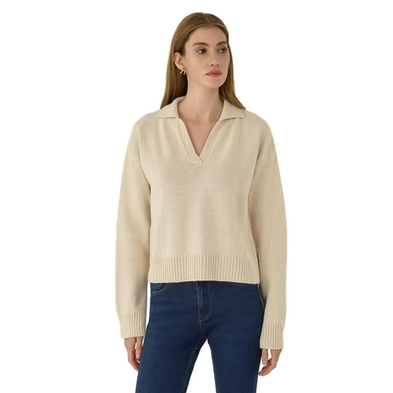 Polo Collar Knit Sweater