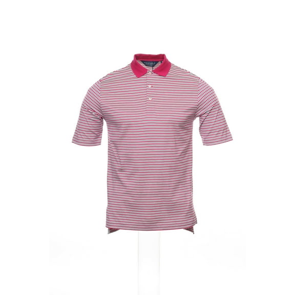 Polo Golf by Ralph Lauren Men's Striped Pima Cotton Polo Shirt (Small, Purple)