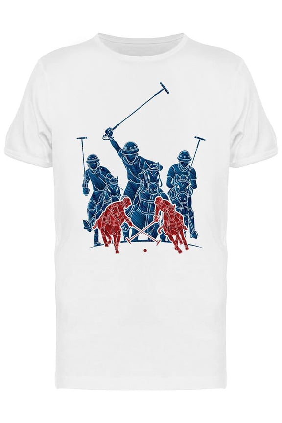 Polo Horses Design T-Shirt Men -Image by Shutterstock, Male XX-Large
