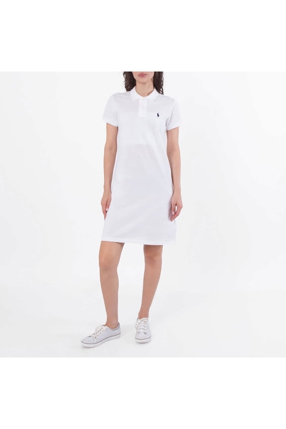 Embroidered-Pony Polo Dress, Size Medium