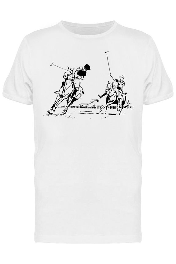 Polo Match Sketch Design T-Shirt Men -Image by Shutterstock, Male Medium