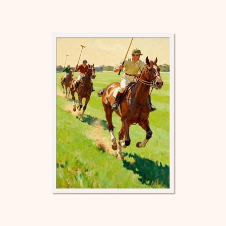 Polo Match Wall Art, Equestrian Game Room Poster, Unframed Poster Size 8x12
