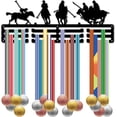 thumbnail image 1 of Polo Medal Hanger Display Medal Holder Rack Sports Metal Hanging Iron Horse Wall Mount Frame Decor Equestrian Medal Hangers Hooks for Student Teacher's Day Opening Season 15.7 x 6Inch, 1 of 7