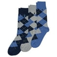 thumbnail image 1 of Polo Ralph Lauren Mens Pattern Dress Socks - 3 Pair Pack Soft Lightweight Cotton Comfort Argyle Crew, Navy, Bright Navy, 6-12.5 US, 1 of 3