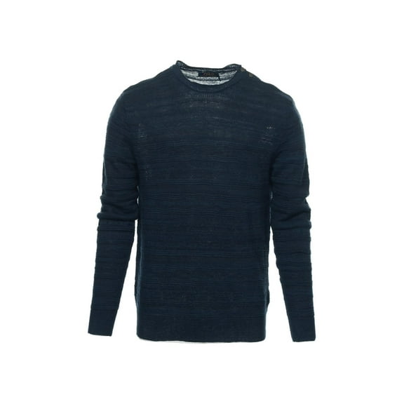 Polo Navy Textured Buttoned-Shoulder Sweater M