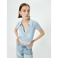 thumbnail image 1 of Polo Neck Crop T-Shirt, 1 of 1