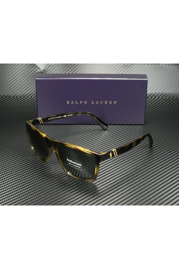 PH 4133 Plastic Unisex Rectangle Sunglasses Shiny Transparent Dark Havana 59mm Adult