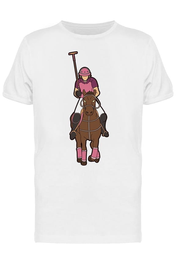 Polo Player Front View T-Shirt Men -Image by Shutterstock, Male Medium