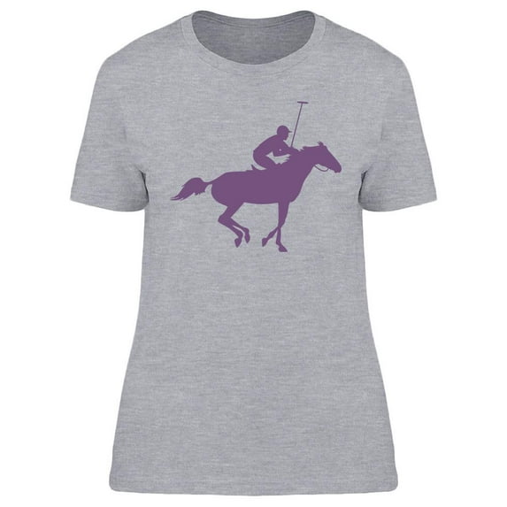 Polo Player Purple Silhouette T-Shirt Women -Image by Shutterstock, Female x-Large