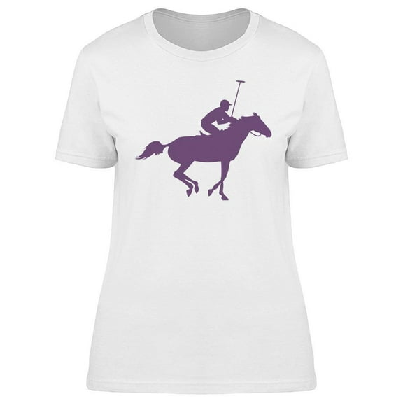 Polo Player Purple Silhouette T-Shirt Women -Image by Shutterstock, Female x-Large