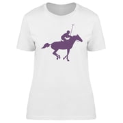 Polo Player Purple Silhouette T-Shirt Women -Image by Shutterstock, Female x-Large