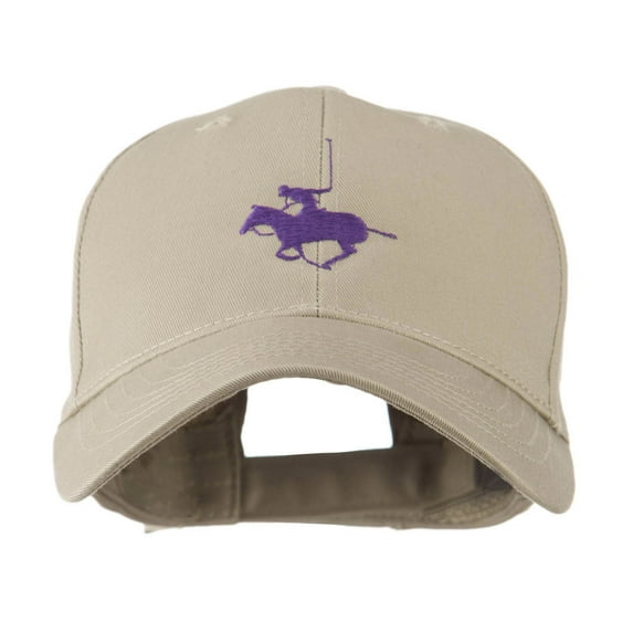 Polo Player Sports Embroidered Cap - Khaki OSFM