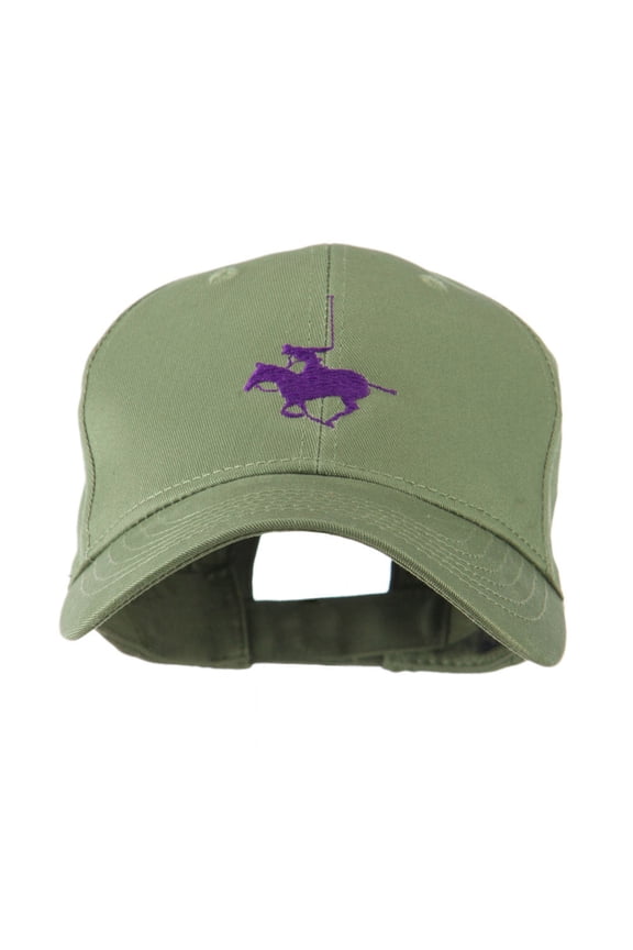 Polo Player Sports Embroidered Cap - Olive OSFM