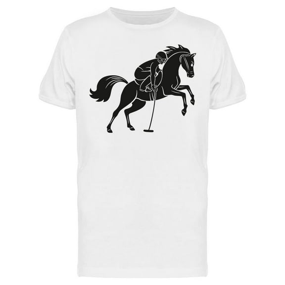 Polo Player With Mallet T-Shirt Men -Image by Shutterstock, Male XX-Large