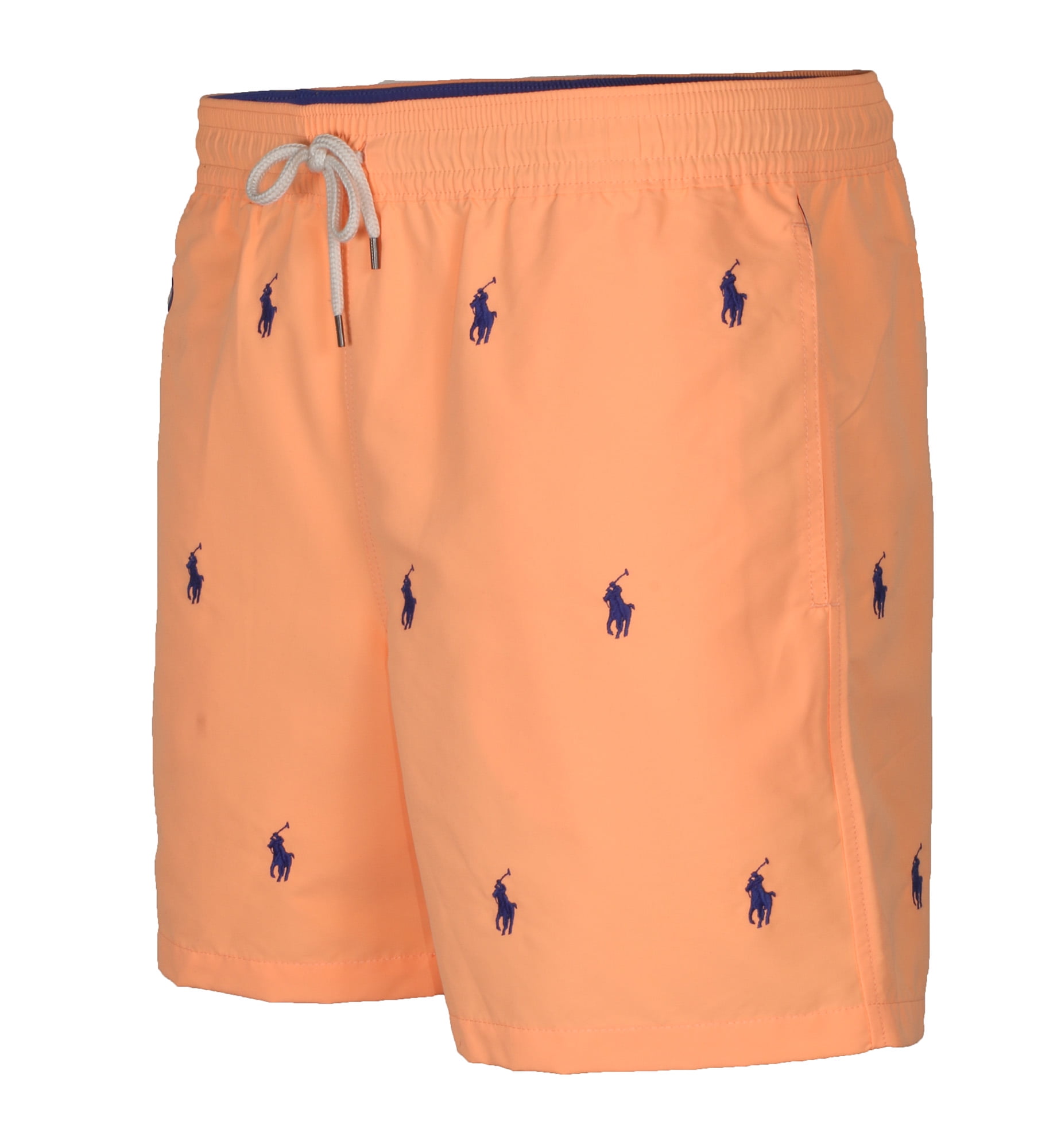 Polo RL Men's 5 in Traveler All over pony Classic Swim Trunks Shorts  (Orange, X-Large)