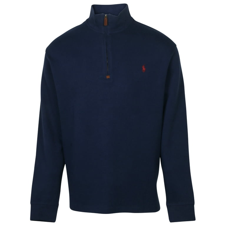 Polo RL Men's Big And Tall Half Zip Mockneck Sweatshirt (3XB, Navy