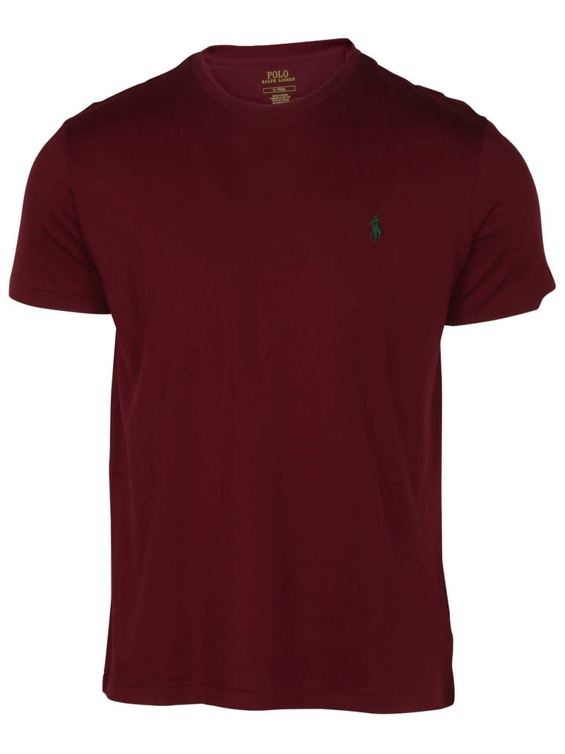 Tシャツ・カットソー Polo Ralph Lauren Wine Red Cotton T-Shirt Classic-Fit Polo RL Men's Classic Fit Crew Neck Pony T-Shirt (Classic