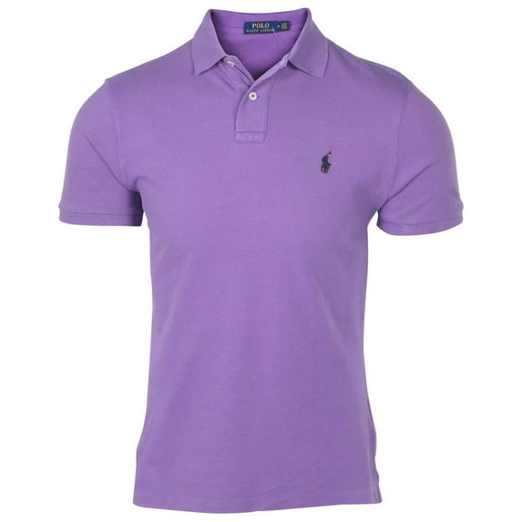 Polo RL Men's Classic Fit Mesh Pony Shirt (Purple 079, Small)