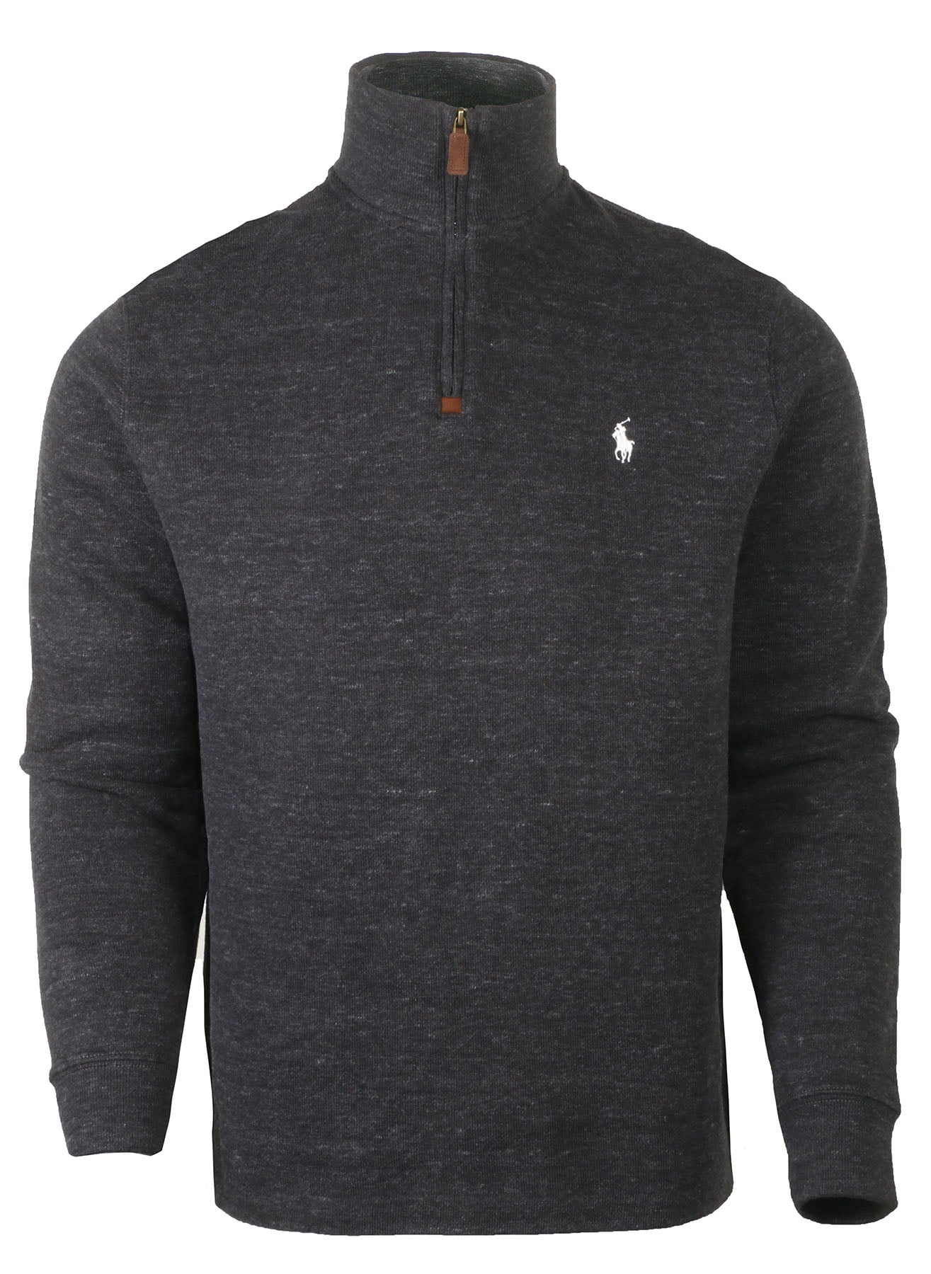 Polo RL Men's Half Zip Mock Neck Sweatshirt (Medium, Navy