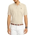 thumbnail image 1 of Polo RL Men's Interlock Pony Shirt (Tuscan Beige Heather With the Signature Multi-colored Pony, X-Large), 1 of 1