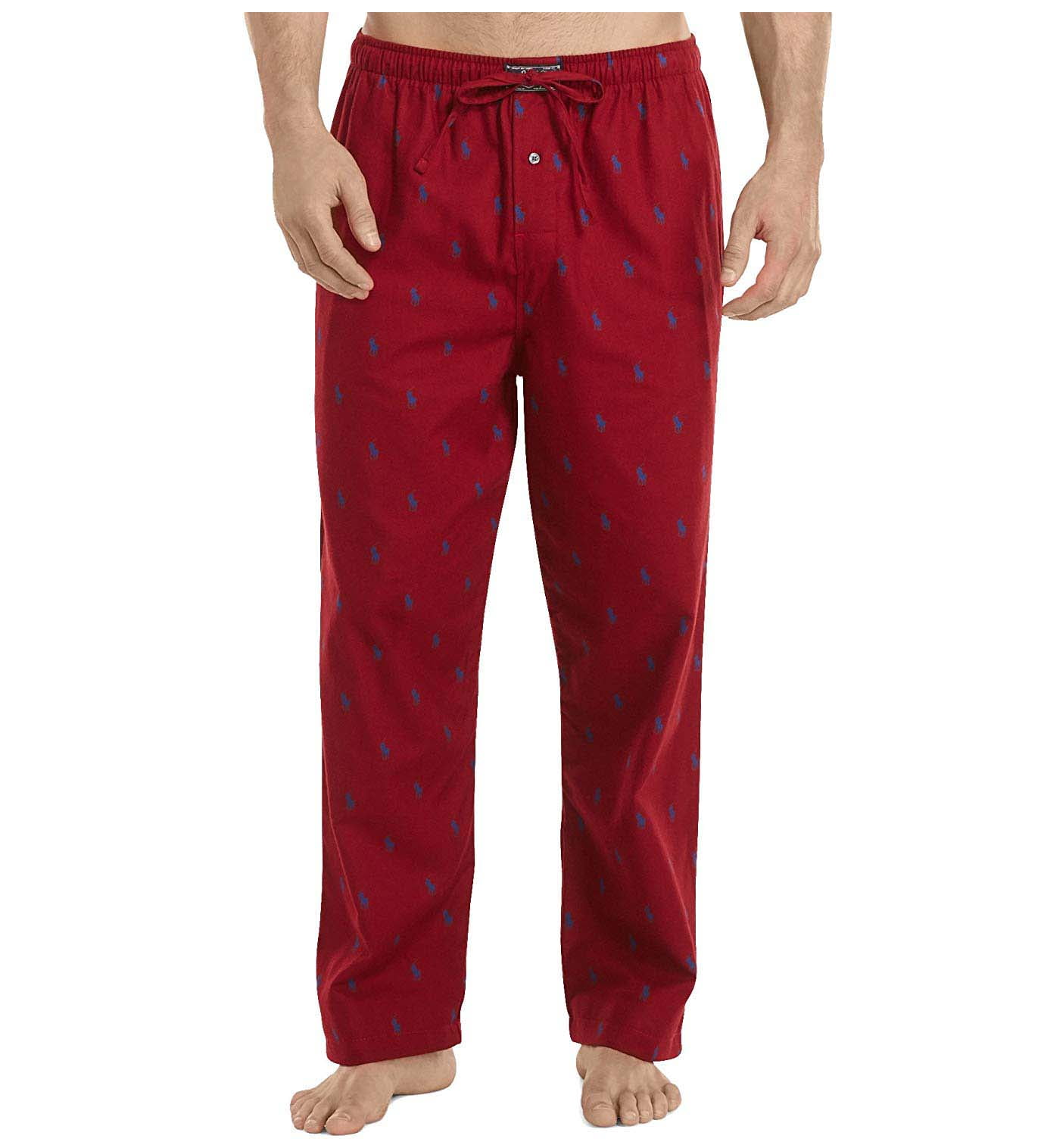 Polo RL Men s Pony Flannel PJ Pants Avenue Red Royal Small
