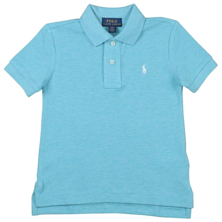 Polo RL Toddler Boy's (2T-5T) Mesh Polo Shirt (Blue Heather, 3T